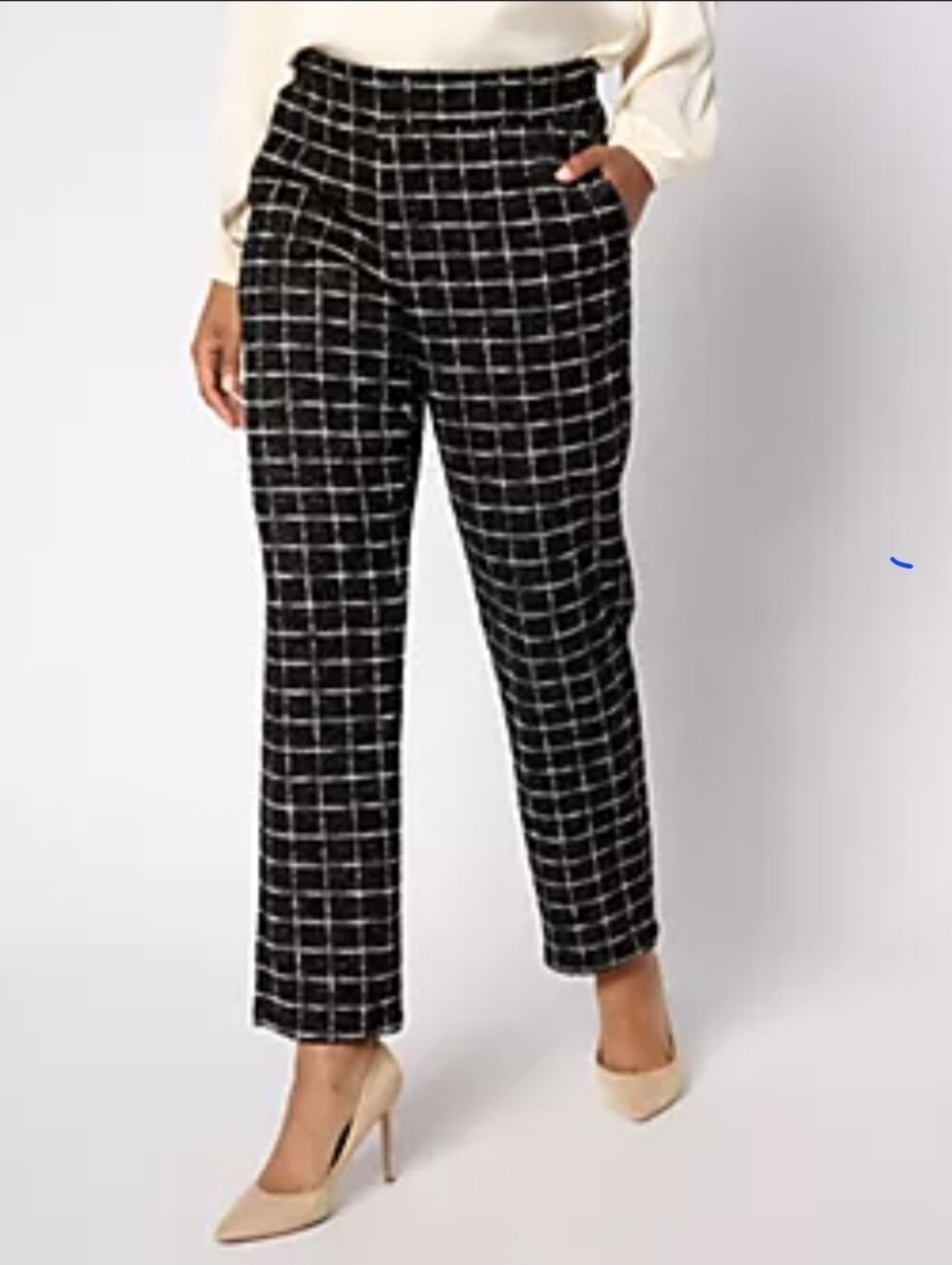 LOFT Black and Cream Abstract Print  Capri